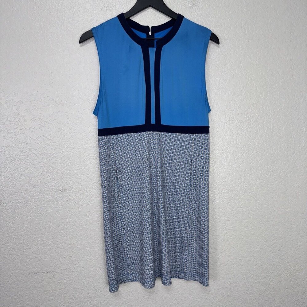 Kinona Sleeveless Dress Womens Medium M Chic Golf Athletic Nylon Lycra Geometric